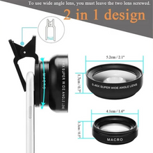 Load image into Gallery viewer, Phone Lens kit 0.45x Super Wide Angle & 12.5x Super Macro Lens