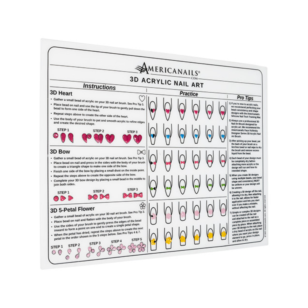 Americanails Silicone 3D Acrylic Nail Art Training Mat – M.INT Beauty