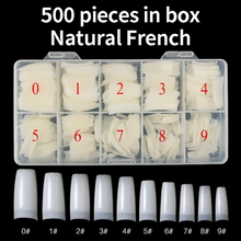 Load image into Gallery viewer, 500pcs Per Box Nail Tips Transparent Half Natural Color Nail Tips FN06

