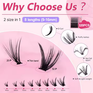 Cluster Wispy Eyelash Extension Lash Kit