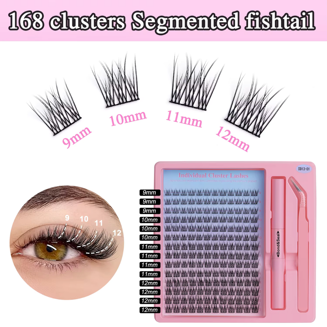Cluster Wispy Eyelash Extension Lash Kit