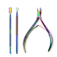 Load image into Gallery viewer, 3pcs Stainless Steel Rainbow Nail Set
